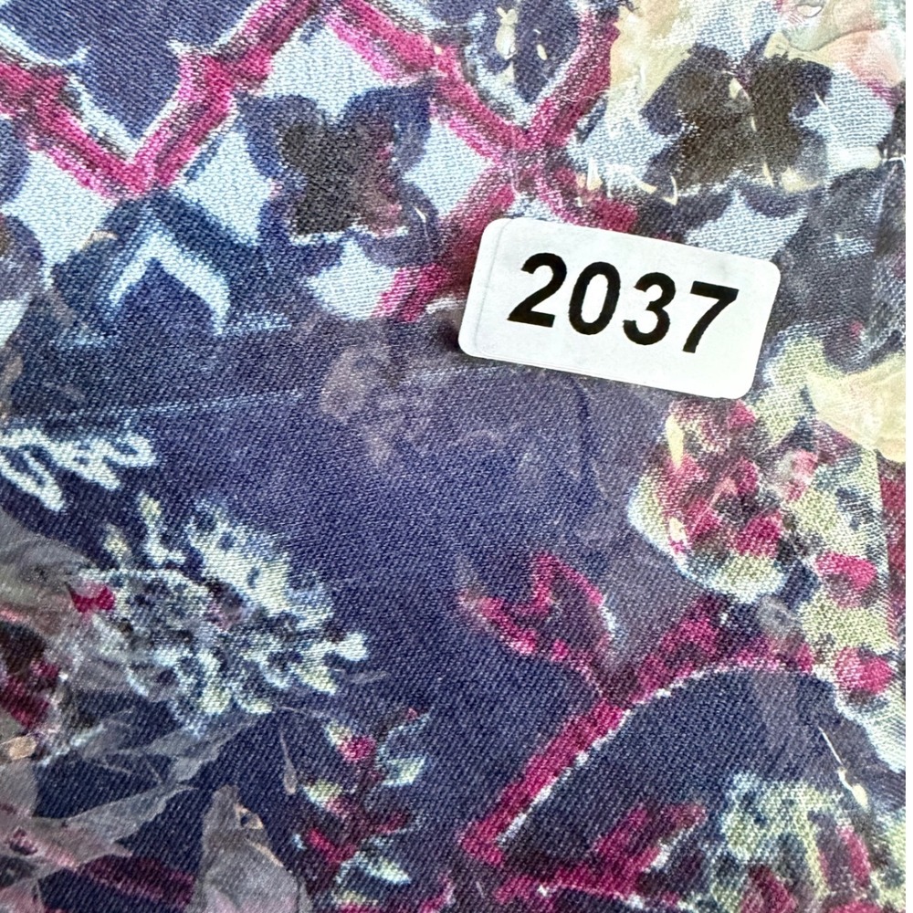 Vince Camuto Boho Floral Geometric Scarf Womens Navy Burgundy Hair Wrap Chic - Picture 8 of 8